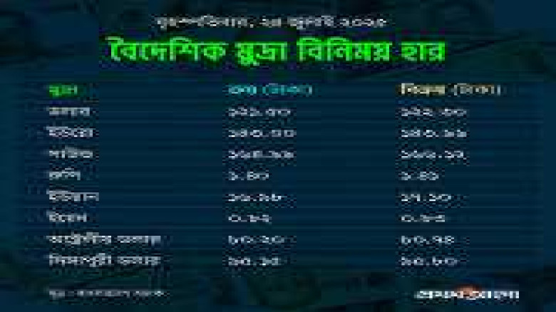 আজকের বিনিময় হার